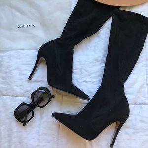 ZARA black knee high boots. Excellent condition!